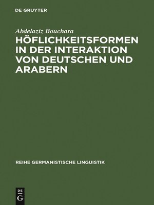 cover image of Höflichkeitsformen in der Interaktion von Deutschen und Arabern